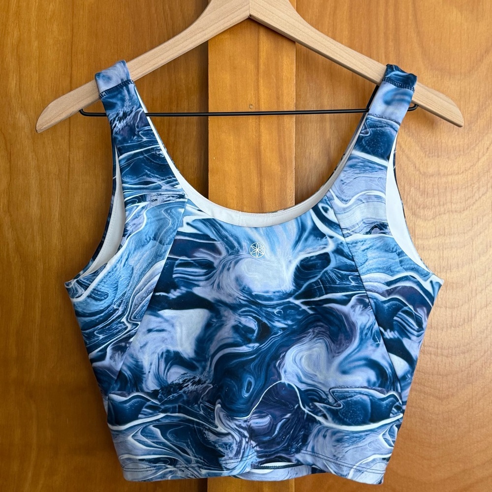 Gaiam Blue Swirl Marble Women's Sports Bra Tank Top Size Large - Picture 7 of 7